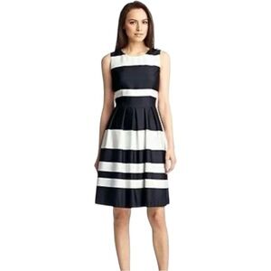 Boss Hugo Boss Hilja Navy and White Striped Fit and Flare Tea Dress Size 4